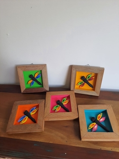 Kit 5 Quadros de Libélulas 17x17cm - comprar online