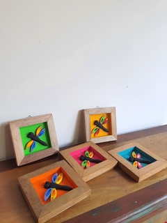 Kit 5 Quadros de Libélulas 17x17cm na internet