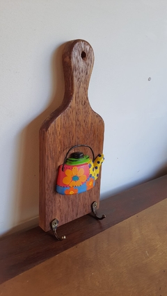 Imagem do Tábua Decorativa na Cor da Madeira com 2 Ganchos
