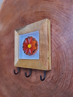 Porta-chaves Quadro de Flor 3 ganchos na internet