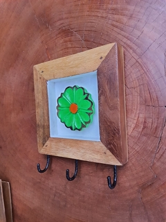 Porta-chaves Quadro de Flor 3 ganchos - loja online