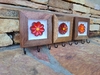 Kit 3 Porta-chaves Quadro de Flores 3 ganchos
