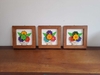 Kit 3 Quadros Flores 22x22cm fundo Branco