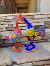 Casal Galo e Galinha de Sapatos em Madeira M 40cm