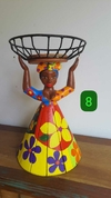 Boneca Fruteira 40cm Cesta na Cabeça Turbante Patchwork n° 8