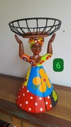 Boneca Fruteira 40cm Cesta na Cabeça Turbante Patchwork n° 6