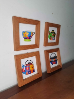 KIT 4 Quadros Cozinha 20X20CM na internet