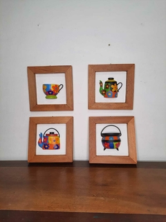 KIT 4 Quadros Cozinha 20X20CM - loja online