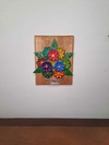 Quadro em Madeira com Flores Coloridas 20X25cm