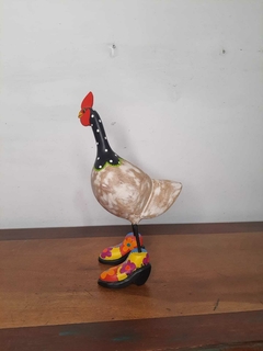 Galinha Florzinha em Madeira 30 cm Preta na internet
