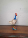 Galinha Florzinha em Madeira 30 cm Azul Claro