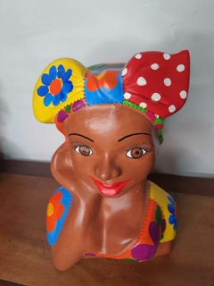 Boneca Namoradeira Turbante 30 cm em Madeira