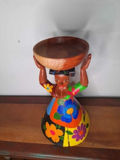 Boneca Fruteira 40cm com Gamela em Madeira Cabelo Tererê
