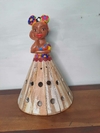 BONECA LUMINÁRIA 40CM TURBANTE PÁTINA