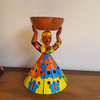 Boneca Camponesa Luminária P lenço laranja claro