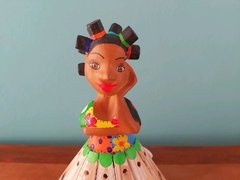 Imagem do Boneca Luminária em Madeira 30cm Tererê Saia em Pátina