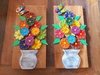 Kit 2 Quadros Vaso de Flores e Borboleta Madeira 20x40cm