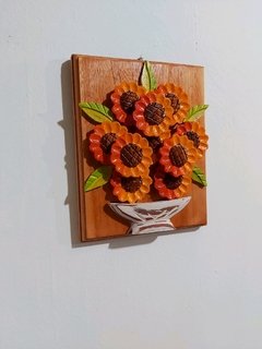Quadro Girassol em Madeira 20x25cm - comprar online