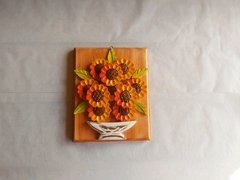 Quadro Girassol em Madeira 20x25cm na internet