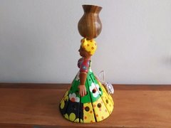 Imagem do Boneca Camponesa Luminária 30 cm Turbante Amarelo