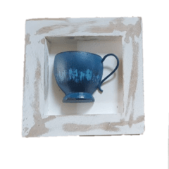 QUADRINHO XÍCARA AZUL ENVELHECIDA