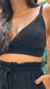 Cropped Elástico Costas Preto