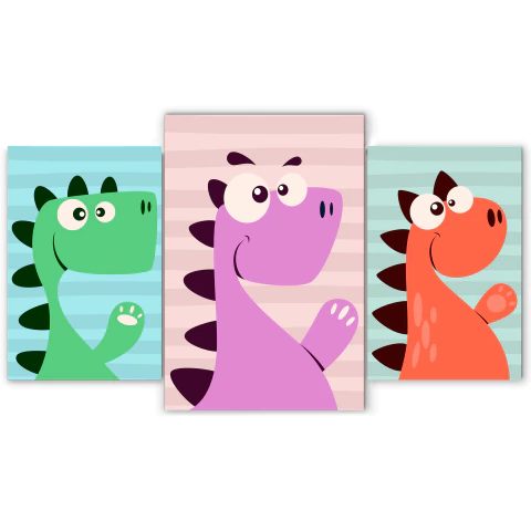 Tríptico escalonado Dinosaurios 1 - comprar online