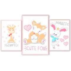 Tríptico escalonado Animalitos 11 - comprar online