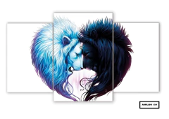 Tríptico escalonado Leones 120 - comprar online