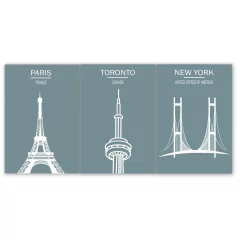 Tríptico simple Ciudades Varias 15