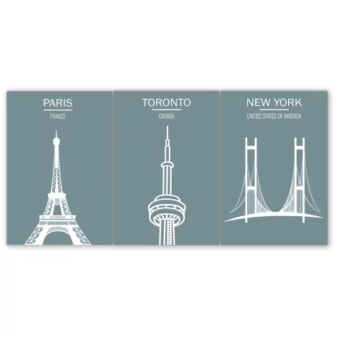 Tríptico simple Ciudades Varias 15