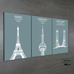 Tríptico simple Ciudades Varias 15 - comprar online