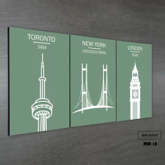 Tríptico simple Ciudades Varias 16 - comprar online