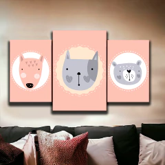 Tríptico escalonado Animalitos 19 - MetaXroma