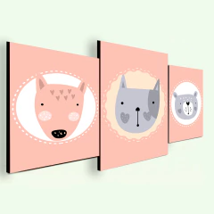 Tríptico escalonado Animalitos 19 en internet