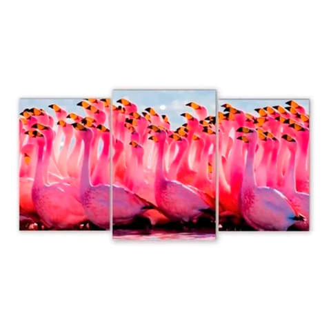 Tríptico escalonado Flamencos 22