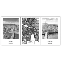 Tríptico simple Mapas y Ciudades Nórdicos Modelo 54