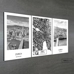 Tríptico simple Mapas y Ciudades Nórdicos Modelo 54 - comprar online