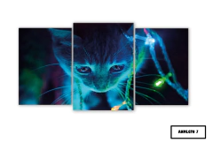 Tríptico escalonado Gatos 7 - comprar online
