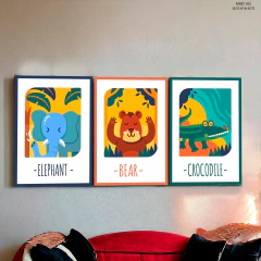 Tríptico simple Animalitos 102 - MetaXroma