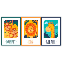 Tríptico simple Animalitos 103 - comprar online