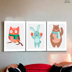 Tríptico simple Animalitos 106 - MetaXroma