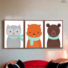 Tríptico simple Animalitos 125 - MetaXroma