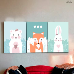 Tríptico simple Animalitos 128 - MetaXroma