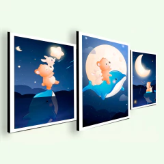 Tríptico escalonado Astronautas y Universo 1 en internet