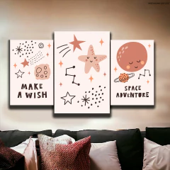 Tríptico escalonado Astronautas y Universo 20 - MetaXroma