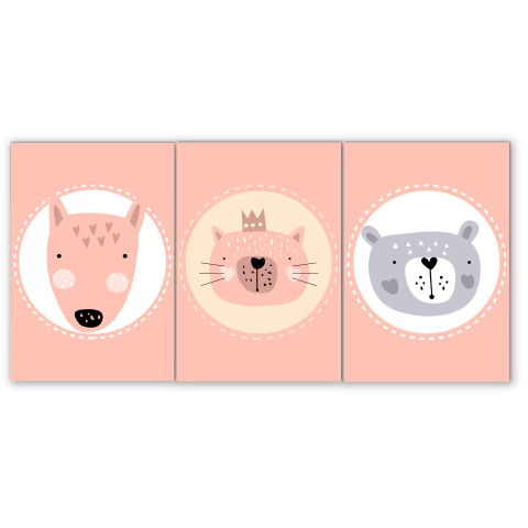 Tríptico simple Animalitos 29 - comprar online