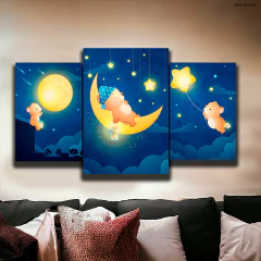 Tríptico escalonado Astronautas y Universo 3 - MetaXroma