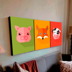 Tríptico simple Animalitos 33 en internet