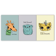 Tríptico simple Animalitos 35 - comprar online